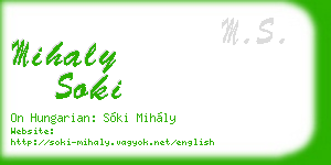 mihaly soki business card