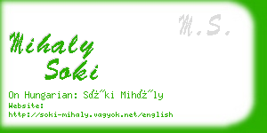 mihaly soki business card